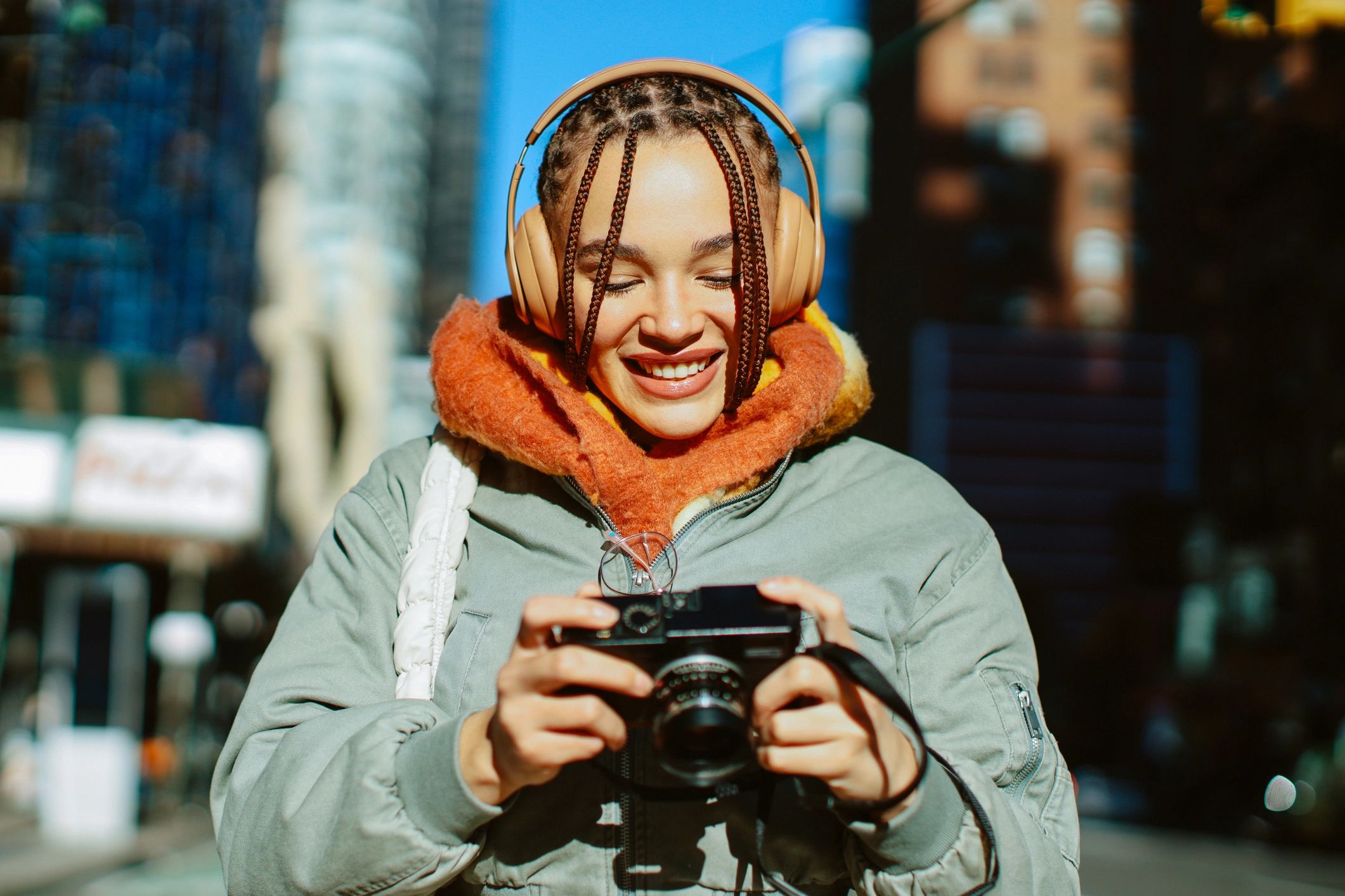 Portrait specialist with vintage camera